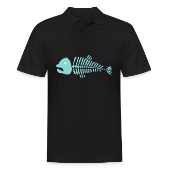 Grätenfisch - Männer Poloshirt - Schwarz - Vorne - Kai (181cm)