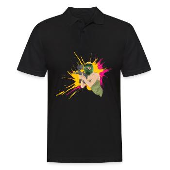Sexy Paintball Girl - Männer Poloshirt - Schwarz - Vorne - Kai (181cm)