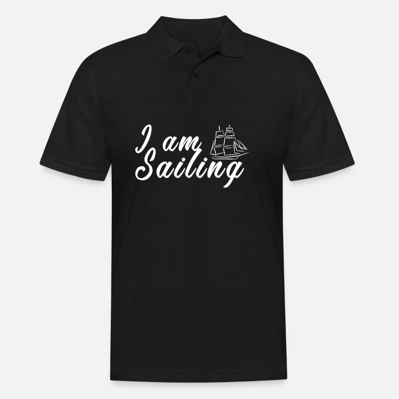 I am Sailing - Männer Poloshirt - Schwarz