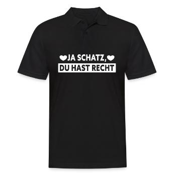 Ja Schatz Du Hast Immer Recht - Männer Poloshirt - Schwarz - Vorne - Kai (181cm)