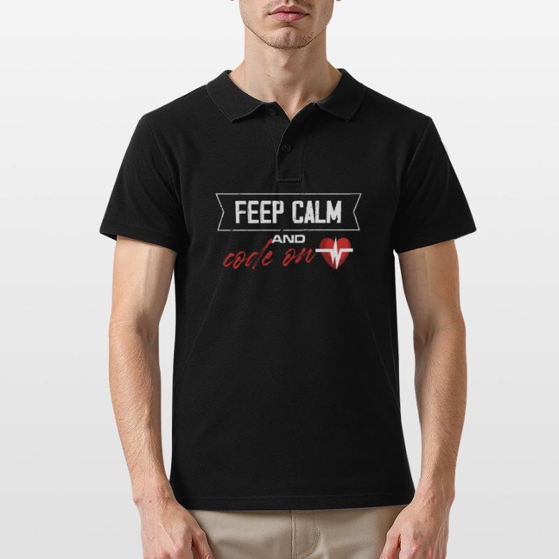 keep calm and code on Männer Poloshirt