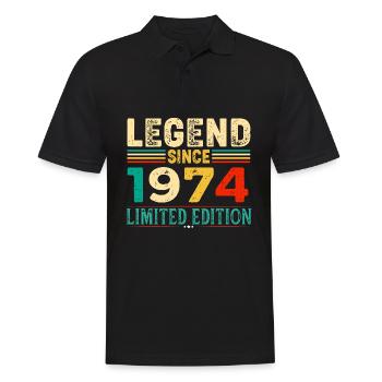 Legend Since 1974 Birthday 50 Years born in 1974 - Männer Poloshirt - Schwarz - Vorne - Kai (181cm)