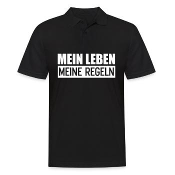 Mein Leben meine Regeln das Lebensmotto die Regeln - Männer Poloshirt - Schwarz - Vorne - Kai (181cm)