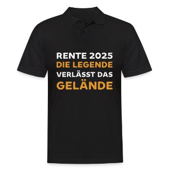 Rente 2025 die Legende verlässt das Gelände Spruch - Männer Poloshirt - Schwarz - Vorne - Kai (181cm)