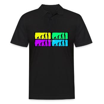 evolution - Männer Poloshirt - Schwarz - Vorne - Kai (181cm)