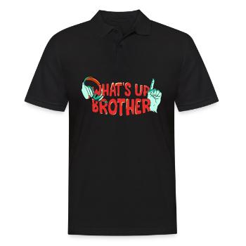 Streamer tendance drôle - What’s Up Brother - Polo Homme - noir - Devant - Kai (181cm)