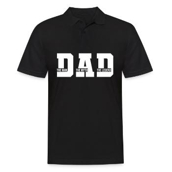 Papa Père Père L’homme La légende Papa Dictons - Polo Homme - noir - Devant - Kai (181cm)