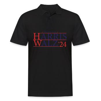Kamala Walz 2024 - Kamala für die Präsidentin - Männer Poloshirt - Schwarz - Vorne - Kai (181cm)