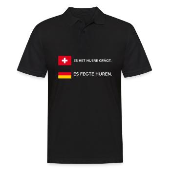 Deutschland Schweiz Wortspiel Witz Spruch lustig - Männer Poloshirt - Schwarz - Vorne - Kai (181cm)