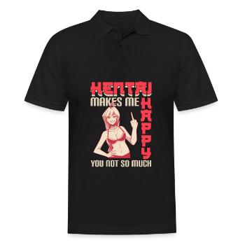 Hentai Ahegao Lewd Anime Manga Gift - Polo Homme - noir - Devant - Kai (181cm)