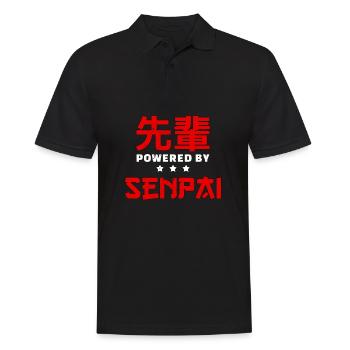 Senpai Anime - Men's Polo Shirt - black - Front - Kai (181cm)