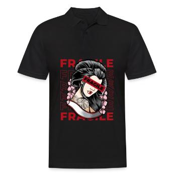 Geisha Fragile Grunge Japanese Aesthetic Geschenk - Männer Poloshirt - Schwarz - Vorne - Kai (181cm)