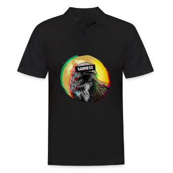 Corbeau Vaporwave Sadness Sadness Black Corbeau Bird Lover - Polo Homme - noir - Devant - Kai (181cm)