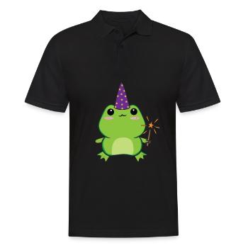 Cottagecore Aesthetic Kawaii Wizard Hat Magic - Men's Polo Shirt - black - Front - Kai (181cm)
