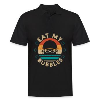 Fun Natation Manger Mes Bulles Nageur Nager Ges - Polo Homme - noir - Devant - Kai (181cm)