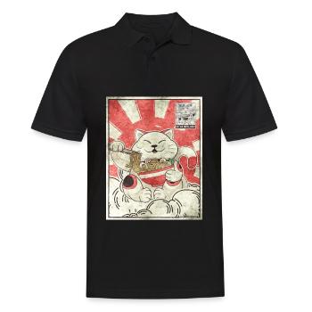 Maneki Neko Ramen Stamp Japanese Aesthetic G - Men's Polo Shirt - black - Front - Kai (181cm)