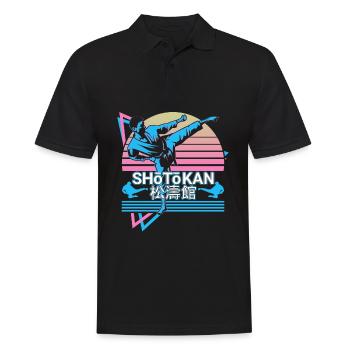 Shotokan Karate Japanische Kampfsportarten Retro - Männer Poloshirt - Schwarz - Vorne - Kai (181cm)