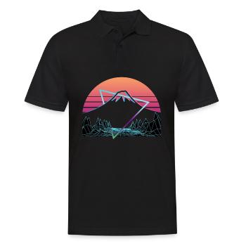 Berg Fuji Fujiyama Fuji San Vaporwave Ästhetik - Männer Poloshirt - Schwarz - Vorne - Kai (181cm)
