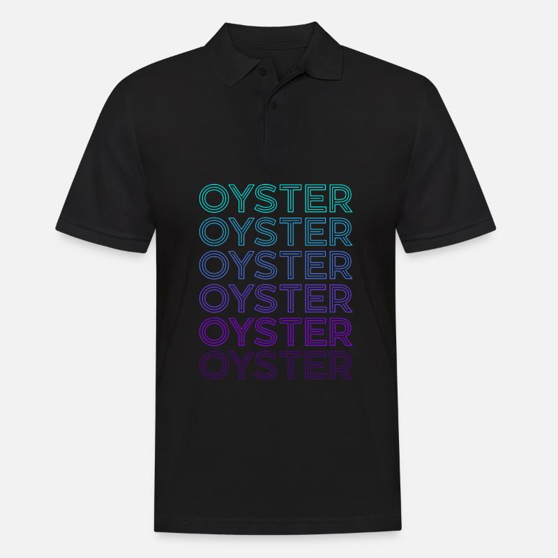 Auster Retro - Männer Poloshirt - Schwarz