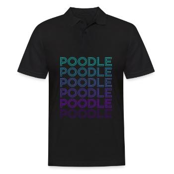 Pudel Retro - Männer Poloshirt - Schwarz - Vorne - Kai (181cm)
