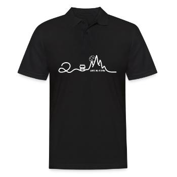 shirt 2 live in a van white | BLK - Männer Poloshirt - Schwarz - Vorne - Kai (181cm)