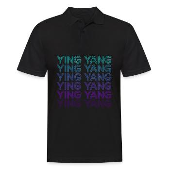 Ying Yang Yin Yang Retro - Männer Poloshirt - Schwarz - Vorne - Kai (181cm)