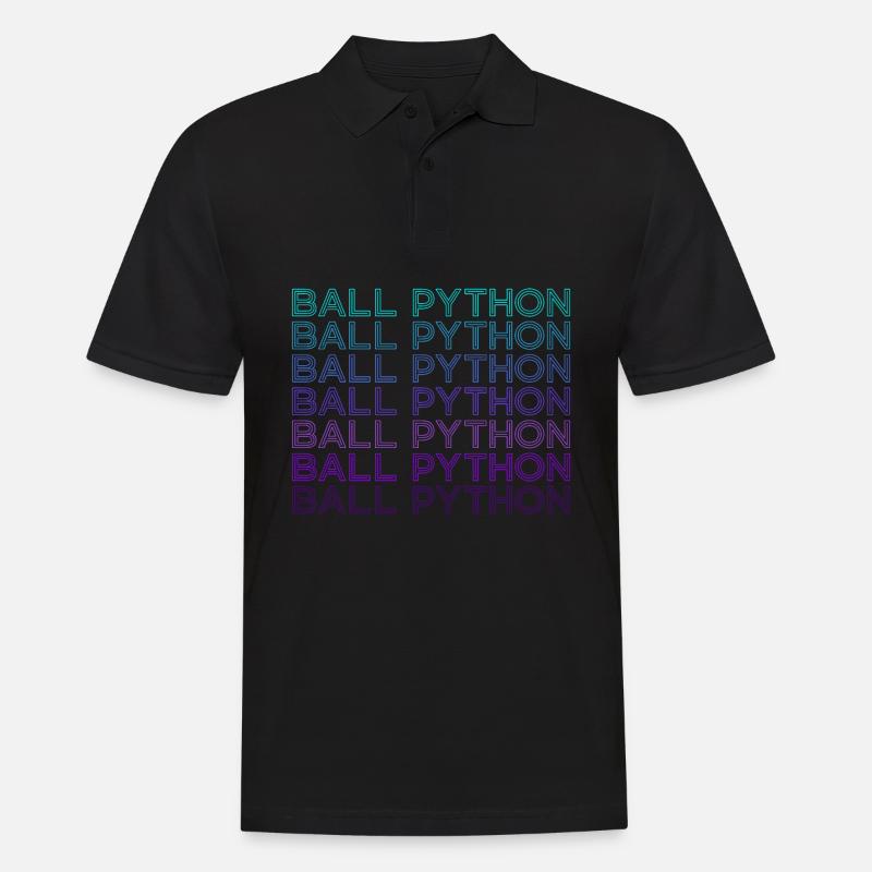 Kugelpython Schlange Retro - Männer Poloshirt - Schwarz