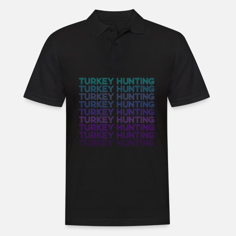 Truthahnjagd Jäger Retro - Männer Poloshirt - Schwarz