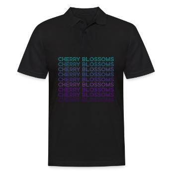Cherry Blossoms Sakura Flowers Japan Retro - Men's Polo Shirt - black - Front - Kai (181cm)