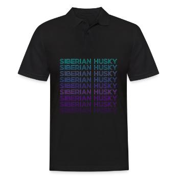 Siberian Husky Retro - Männer Poloshirt - Schwarz - Vorne - Kai (181cm)