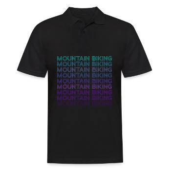 Mountain Biking MTB Biker Retro - Men's Polo Shirt - black - Front - Kai (181cm)