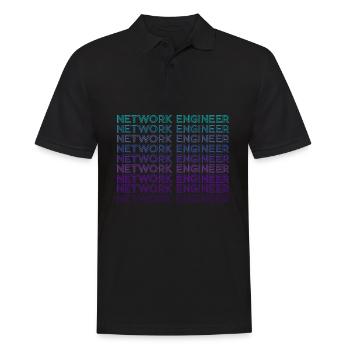 Technicien réseau Retro - Polo Homme - noir - Devant - Kai (181cm)