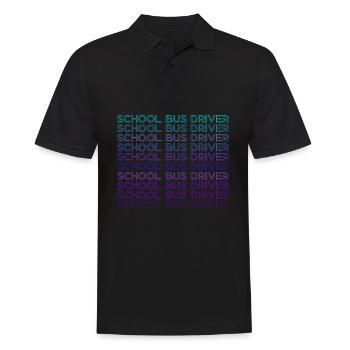 School bus driver Retro - Men's Polo Shirt - black - Front - Kai (181cm)