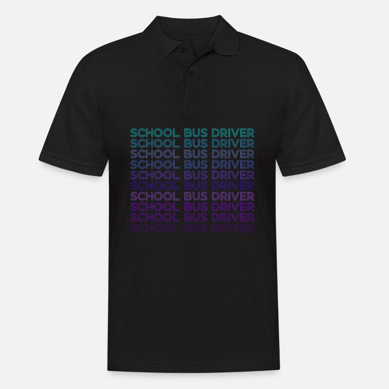 Schulbusfahrer Retro - Männer Poloshirt - Schwarz