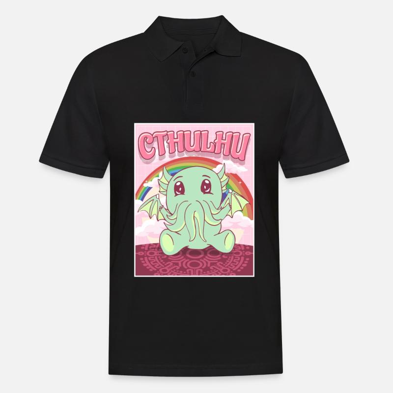 Kawaii Cthulhu Necronomicon Cthulhu Mostro - Polo da uomo - nero