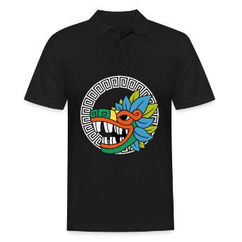 Quetzalcoatl Aztecs Feathered Snake Maya Inca - Men's Polo Shirt - black - Front - Kai (181cm)
