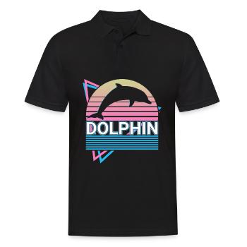 Cadeau rétro dauphin - Polo Homme - noir - Devant - Kai (181cm)