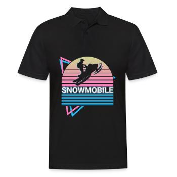 Snowmobile Retro Gift - Men's Polo Shirt - black - Front - Kai (181cm)