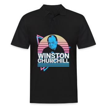 Winston Churchill Cadeau Rétro - Polo Homme - noir - Devant - Kai (181cm)