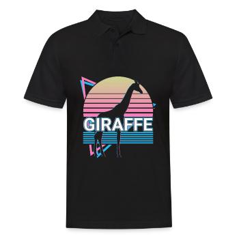 Giraffe Retro Gift - Men's Polo Shirt - black - Front - Kai (181cm)