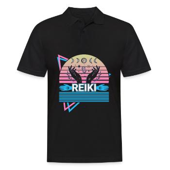 Don de guérison spirituelle de guérisseur Reiki - Polo Homme - noir - Devant - Kai (181cm)