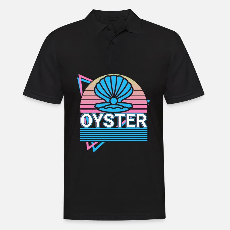 Austernperlenschale Retro Geschenk - Männer Poloshirt - Schwarz