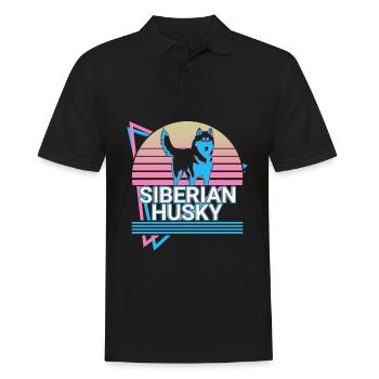Cadeau rétro Husky Sibérien - Polo Homme - noir - Devant - Kai (181cm)