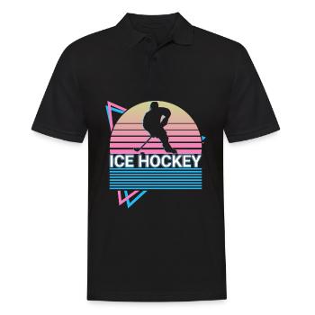 Hockey sur glace Rétro Cadeau - Polo Homme - noir - Devant - Kai (181cm)