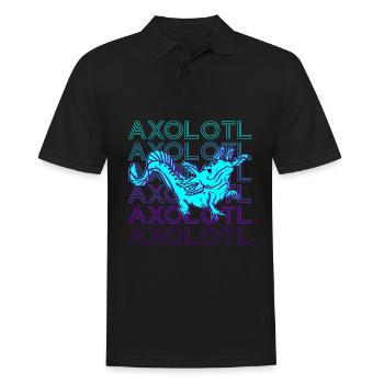 Axolotl Retro Gift - Men's Polo Shirt - black - Front - Kai (181cm)