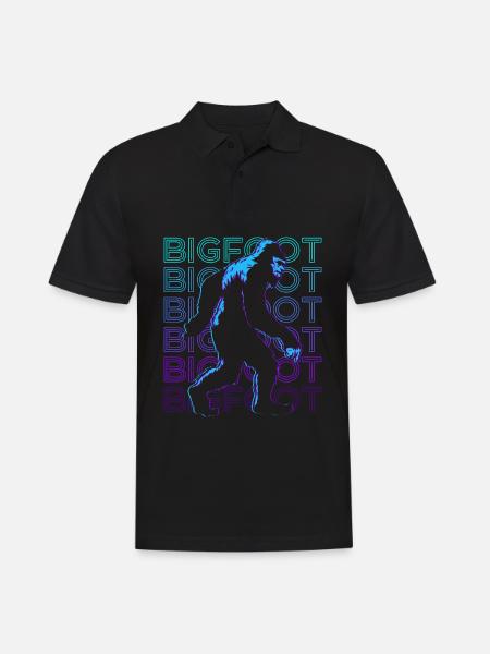 Bigfoot Sasquatch Retro Gift - Men's Polo Shirt - black