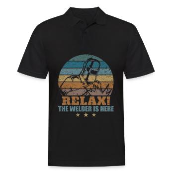 Drôle de soudeur Soudage Soudage Retro Gesch - Polo Homme - noir - Devant - Kai (181cm)