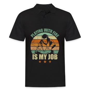 Funny Welder Welding Retro Gift - Men's Polo Shirt - black - Front - Kai (181cm)