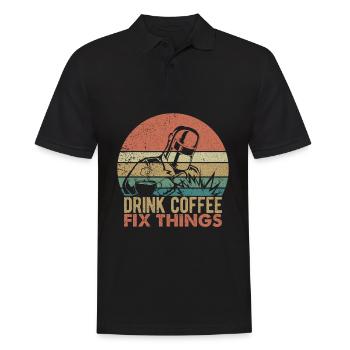 Funny Welder Coffee Welding Retro Gift - Men's Polo Shirt - black - Front - Kai (181cm)