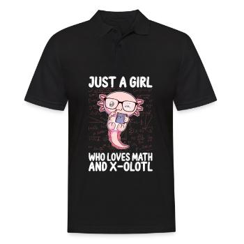 Lustiges Mathe-Kawaii-Axolotl-Geschenk - Männer Poloshirt - Schwarz - Vorne - Kai (181cm)